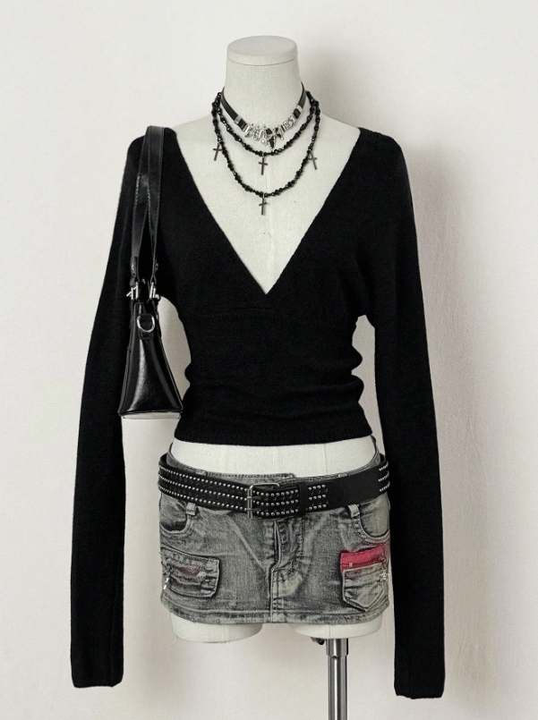 V-Neck Casual Long Sleeve Sweater