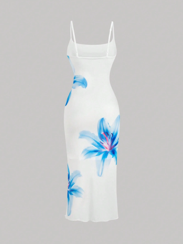 Elegant Floral Print Camisole Dress