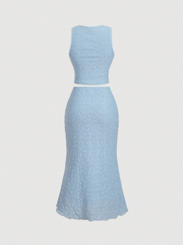 Tank Top And Maxi Skirt Elegant 2-Piece Set