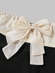 Bow Decorated Off Shoulder Top