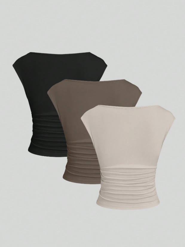 3pcs Fitted Short Sleeve Top