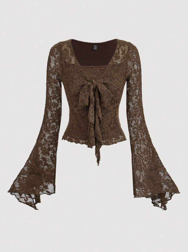 Elegant Front Tie Blouse