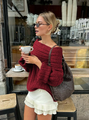 Winter Long Sleeved Knitted Jumper Tops