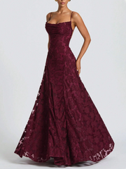 Fishtail Backless Tie-Up Cocktail Dress