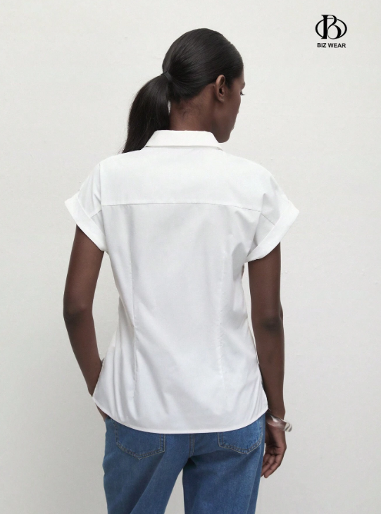 Casual Cap Sleeve Shirt With Knot Detail