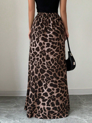 Leopard Print Casual Skirt
