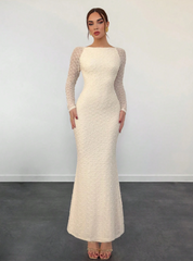 Knitted Textured Solid Color Bodycon Mermaid Dress