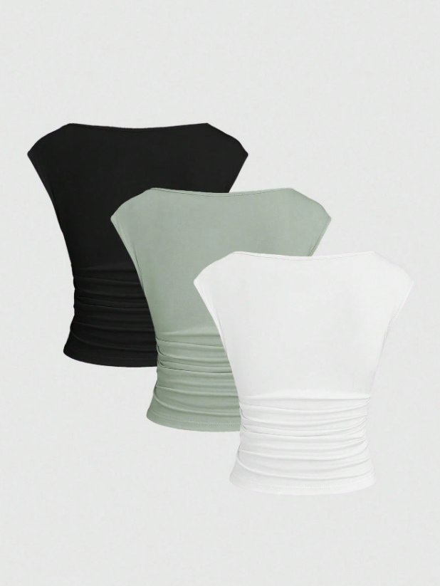 3pcs Fitted Short Sleeve Top
