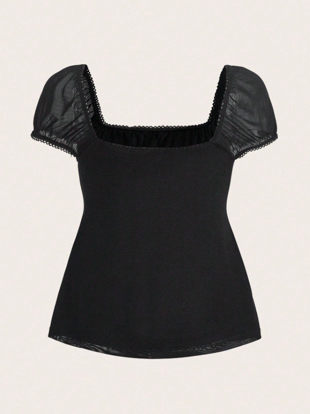Square Neck Knot Front Tee