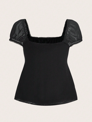 Square Neck Knot Front Tee