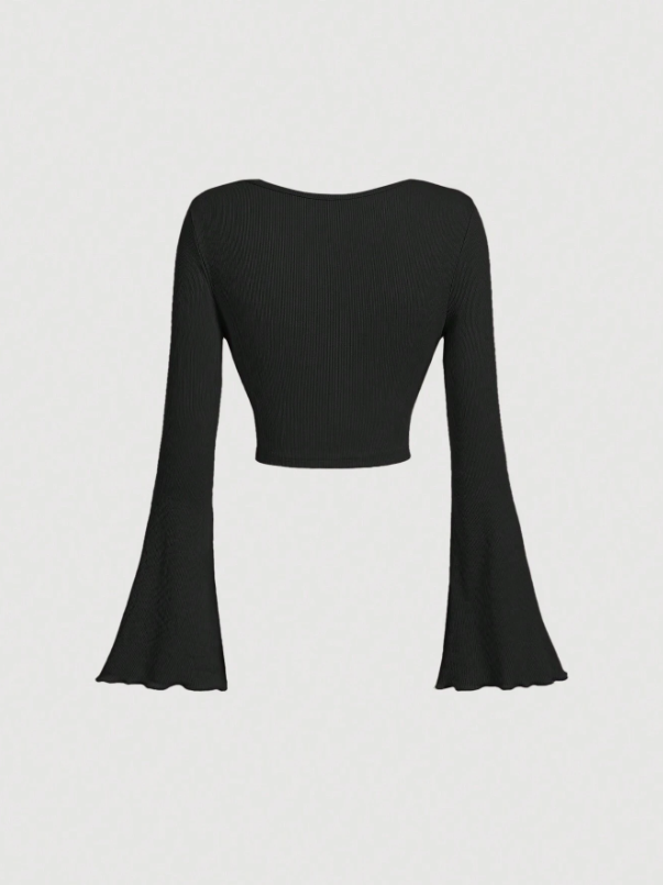 Overlapping Bell Sleeve Top