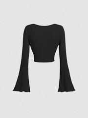 Overlapping Bell Sleeve Top