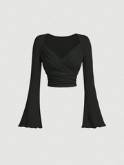 Overlapping Bell Sleeve Top