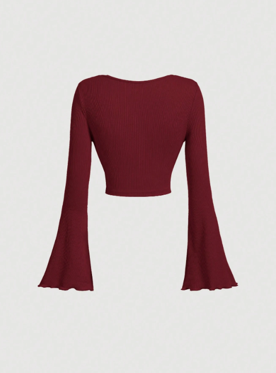 Overlapping Bell Sleeve Top