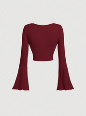 Overlapping Bell Sleeve Top