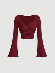 Overlapping Bell Sleeve Top