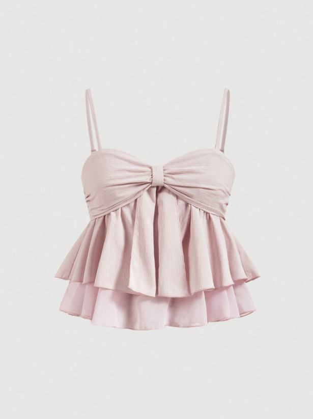 Pleated Ruffle Tank Top