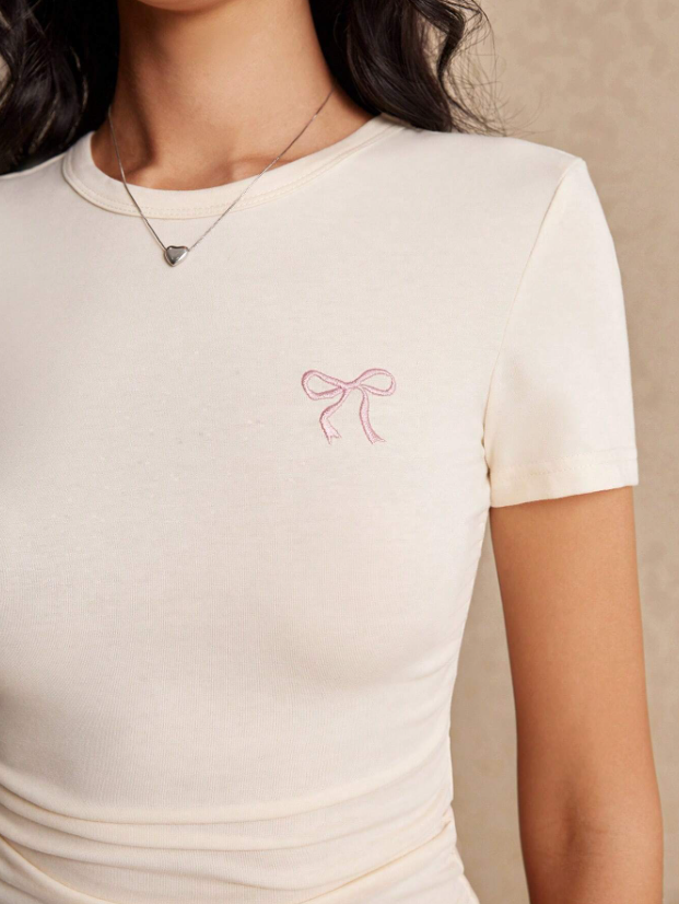 Bow Embroidered T-Shirt