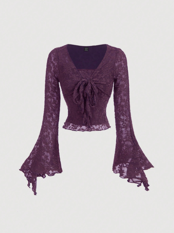 Elegant Front Tie Blouse