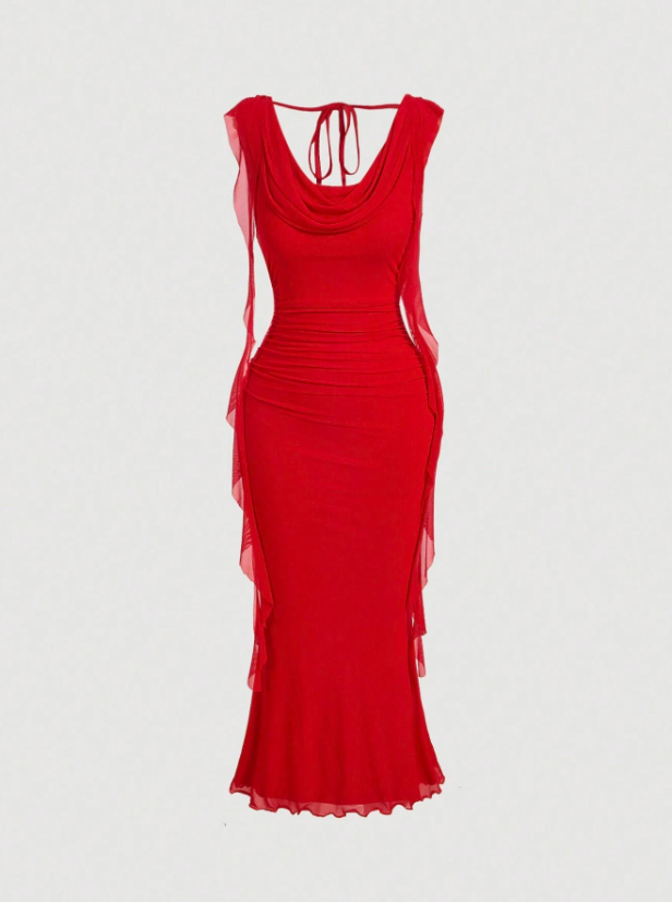 Ruffle Trim Dress