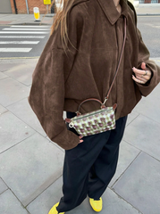 Regular Faux Suede Long Sleeve Casual Jacket