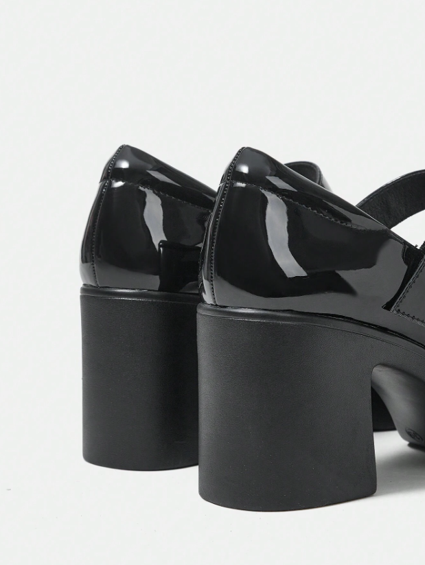 Solid Color High Heel Mary Janes Shoes