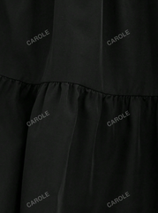 Tiered Ruched Elastic Waist Skirt