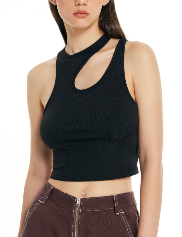 Asymmetrical Sleeveless Crop Top