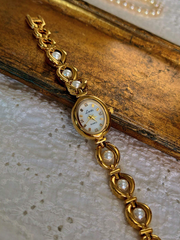 Luxury Pearl & Rhinestone Inlaid Elegant Retro Fashion Women's Watch