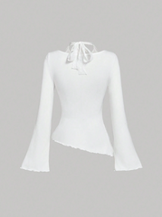 Lace Patchwork Asymmetrical Top
