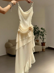 Draped Neck Elegant Maxi